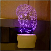 Picture of Afast 3D Illusion Hairy Smiling Mouse LED Wall Lamp, AFST708612, White & Clear