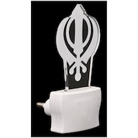 Picture of Afast 3D Illusion Sikhism Khanda LED Night Lamp, AFST708303, White & Clear