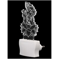 Picture of Afast Krishna In Flute 3D Illusion LED Plug and Play Wall Lamp, AFST708660, White & Clear