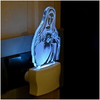 Picture of Afast 3D Illusion Mother Mary LED Night Lamp, AFST708306, White & Clear