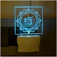 Picture of Afast 3D Illusion Ek Onkar LED Night Lamp, AFST708297, White & Clear