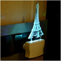 Picture of Afast 3D Illusion Eiffel Tower LED Plug and Play Wall Lamp, AFST708657, White & Clear