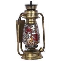 Afast Hand Decorated Antique Lantern Night Lamp, AFST708223, Multicolour