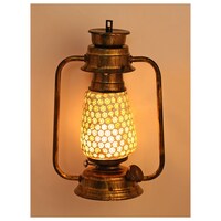 Afast Hand Decorated Antique Lantern Night Lamp, AFST708238, Multicolour