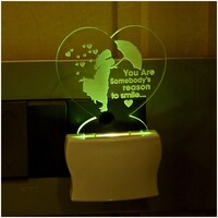 Picture of Afast 3D Illusion The Loving Couple LED Night Lamp, AFST708399, White & Clear