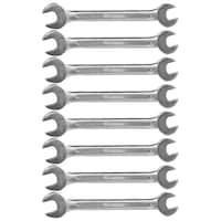 Eastman Cold Stamp Double Open End Spanner, Silver, 6x7mm to 20x22mm, 8 Pcs