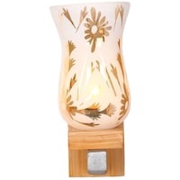 Afast Decorative Sconce Glass Wall Lamp, ZXX98, 15 x 25cm, White & Brown