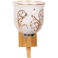 Picture of Afast Decorative Sconce Design Glass Wall Lamp, ABC318, 17 x 12cm, White & Brown