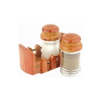 Picture of Raj Woodland Salt And Pepper Set, Brown Clear