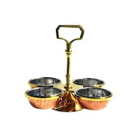 Picture of Raj Copper Pickle Tray Set, Brown