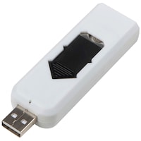 Rechargable USB Lighter, White & Black