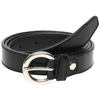 Leather Plus Women's Spanish Leather Belt, LB-01, Black