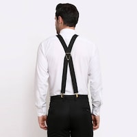 Leather Plus Men's Suspenders, MB-155, Black