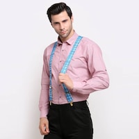 Leather Plus Men's Checked Suspenders, MB-239, Blue