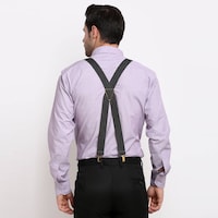 Leather Plus Men's Suspenders, MB-246, Black