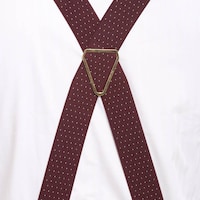 Leather Plus Men's Suspenders, MB-256, Bordeaux