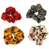 Picture of Starvis Women's Chiffon Flower Hair Scrunchies, Multicolour