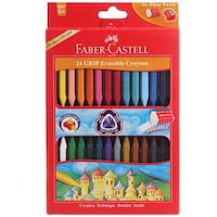 Faber-Castell Erasable Triangular Crayons - Pack of 24