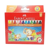 Faber Castell Jumbo Round Wax Crayons, 12 Pcs