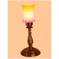 Picture of Afast Decorative Glass Table Lamp, AFST742093, 18.2 x 55cm, Yellow & Pink