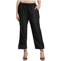 Picture of Mryga Women's Solid Elasticated Palazzo Pant, SB786986, Black