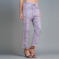 Picture of Mryga Women's Floral Printed Casual Pant, SB786976, Purple