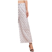 Picture of Mryga Women's Floral Printed Cotton Palazzo Pant, SB786983, White