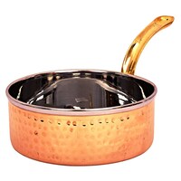 KUVI Steel and Copper Sauce Pan, 700ml, Rose Gold