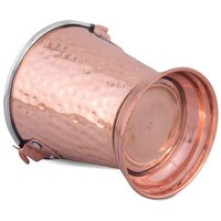 KUVI Copper and Steel Bucket, 330ml, Rose Gold & Silver