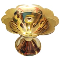 KUVI Brass Decorative Diwali Oil Lamp, 7.2 x 6.2cm, Golden