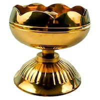 KUVI Brass Tamtar Nanda Design Oil Lamp, 7 x 7 x 7cm, Golden
