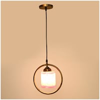 Picture of Afast Decorative Round Ceiling Light with Glass Shade, AFST800707, 22.5 x 102.5cm, Pink & White