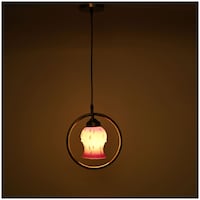 Picture of Afast Decorative Round Ceiling Light with Glass Shade, AFST800761, 22.5 x 102.5cm, Pink & White