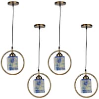 Picture of Afast Decorative Round Ceiling Light with Glass Shade, AFST800698, 22.5 x 102.5cm, Blue & White