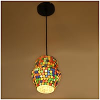 Afast Decorative Mosaic Ceiling Light with Glass Shade, AFST800515, 13.5 x 97cm, Multicolour