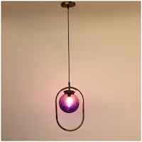 Picture of Afast Decorative Oval Ceiling Light with Glass Shade, AFST800551, 20 x 110cm, Blue & Gold