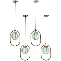Afast Decorative Oval Ceiling Light with Glass Shade, AFST800557, 20 x 110cm, Gray & Green