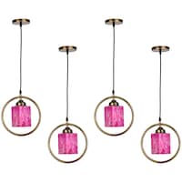 Picture of Afast Decorative Round Ceiling Light with Glass Shade, AFST800704, 22.5 x 102.5cm, Pink & White