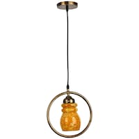 Picture of Afast Decorative Round Ceiling Light with Glass Shade, AFST800650, 22.5 x 102.5cm, Yellow & Gold