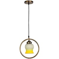 Picture of Afast Decorative Round Ceiling Light with Glass Shade, AFST800722, 22.5 x 102.5cm, White & Yellow