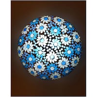Picture of Afast Decorative Chips & Beads Design Glass Ceiling Lamp, AFST742820, 28 x 9cm, White & Blue