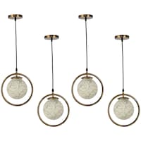 Picture of Afast Decorative Round Ceiling Light with Glass Shade, AFST800683, 22.5 x 102.5cm, White & Gold