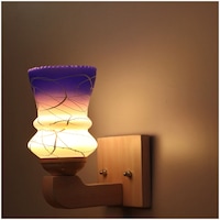 Afast Wooden Fitting Sconce Led Wall Lamp, AFST793750, 10 x 18cm, White & Blue