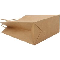Paper Bags With Small Gloss Rope Handle, White - Set Of 12 Pcs