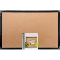 Large Cork Bulletin Board with Black Wood Frame