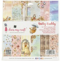 Picture of Dress My Craft Nutty Buddy Collection Paper Pad, 12x12in