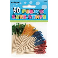 Unique Industries Frilled Picks, 2.5in, Pack of 50 - Multicolor
