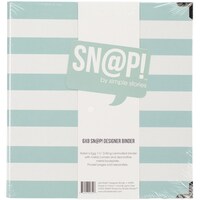 Simple Stories Snap Designer Binder, Robin's Egg Stripe, 6x8inch