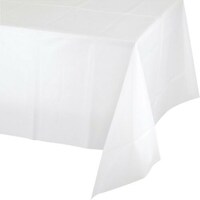 Picture of Creative Converting Plastic Tablecover, 54x108in - White