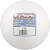 Smooth Foam Balls, 6 in 1 Pack, White